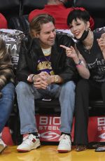 HALSEY and Alev Aydin at Lakers Game at Staples Center in Los Angeles 11/28/2021