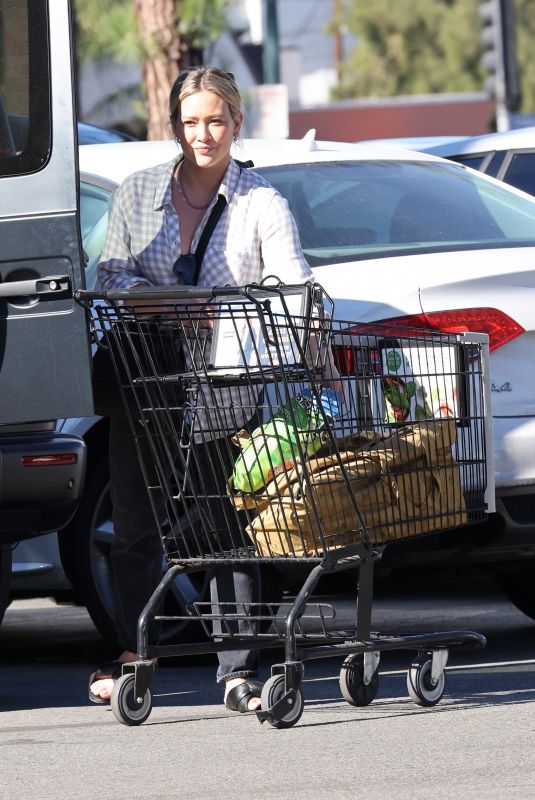HILARY DUFF Out for Grocery Shopping in Studio City 11/28/2021