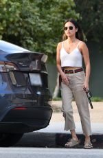 JAMIE CHUNG Out with Her Dog and Shopping at Trader Joe