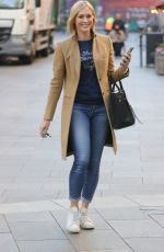 JENNI FALCONER in Denim Arrives at Global Radio in London 11/03/2021