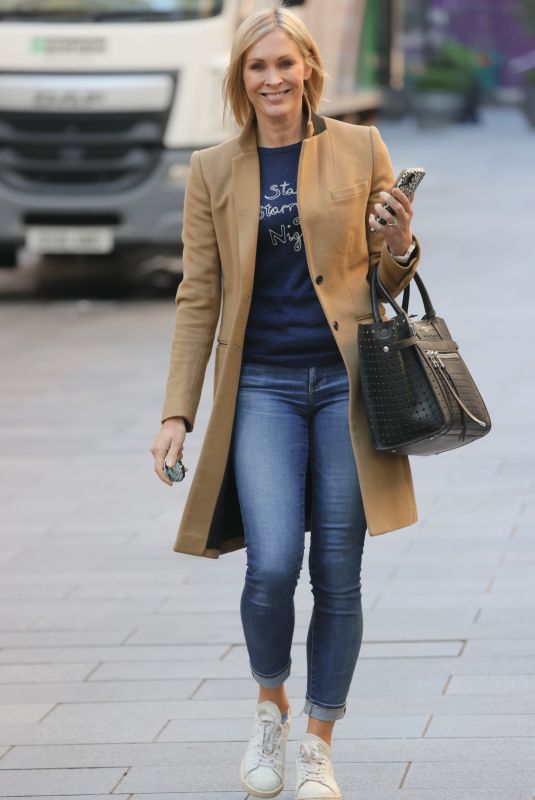 JENNI FALCONER in Denim Arrives at Global Radio in London 11/03/2021