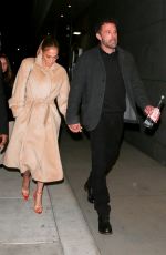 JENNIFER LOPEZ and Ben Affleck at Spagos Restaurant in Beverly Hills 11/28/2021