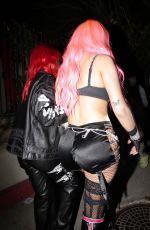 JUSTINE SKYE and ANASTASIA KARANIKOLAOU Leaves a Halloween Party in West Hollywood 10/30/2021