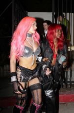 JUSTINE SKYE and ANASTASIA KARANIKOLAOU Leaves a Halloween Party in West Hollywood 10/30/2021