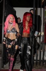 JUSTINE SKYE and ANASTASIA KARANIKOLAOU Leaves a Halloween Party in West Hollywood 10/30/2021