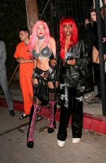 JUSTINE SKYE and ANASTASIA KARANIKOLAOU Leaves a Halloween Party in West Hollywood 10/30/2021