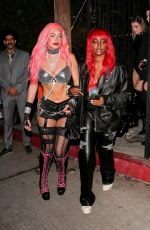 JUSTINE SKYE and ANASTASIA KARANIKOLAOU Leaves a Halloween Party in West Hollywood 10/30/2021