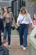 KALEY CUOCO and ZOSIA MAMET on the Set of The Flight Attendant in Los Angeles 11/01/2021