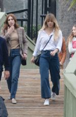 KALEY CUOCO and ZOSIA MAMET on the Set of The Flight Attendant in Los Angeles 11/01/2021