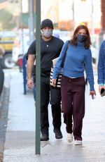 KATIE HOLMES Heading to Her Trailer on the Set of Rare Objects in New York 11/10/2021