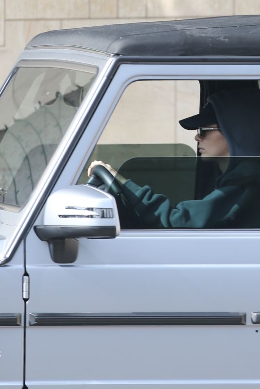 KENDALL JENNER Out Driving in Her G-Wagon in Beverly Hills 11/02/2021