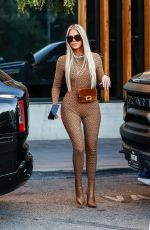 KHLOE KARDASHIAN in Tights Filming at Joey in Woodland Hills 11/10/2021