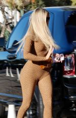 KHLOE KARDASHIAN in Tights Filming at Joey in Woodland Hills 11/10/2021