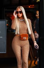 KHLOE KARDASHIAN in Tights Filming at Joey in Woodland Hills 11/10/2021