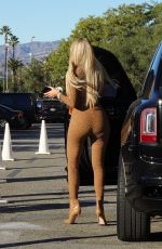 KHLOE KARDASHIAN in Tights Filming at Joey in Woodland Hills 11/10/2021
