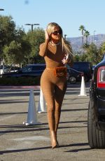 KHLOE KARDASHIAN in Tights Filming at Joey in Woodland Hills 11/10/2021