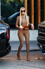 KHLOE KARDASHIAN in Tights Filming at Joey in Woodland Hills 11/10/2021