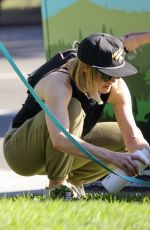 KRISTEN BELL Out with Her dog in Griffith Park in Los Feliz 11/22/2021