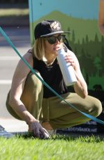 KRISTEN BELL Out with Her dog in Griffith Park in Los Feliz 11/22/2021