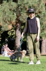 KRISTEN BELL Out with Her dog in Griffith Park in Los Feliz 11/22/2021