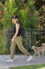 KRISTEN BELL Out with Her dog in Griffith Park in Los Feliz 11/22/2021