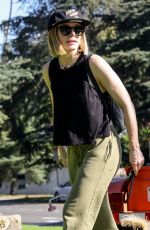 KRISTEN BELL Out with Her dog in Griffith Park in Los Feliz 11/22/2021