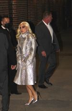 LADY GAGA Arrives at Late Show with Stephen Colbert in New York 11/15/2021