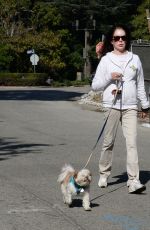 LARA FLYNN BOYLE Out with Her Dog in Los Angeles 11/05/2021
