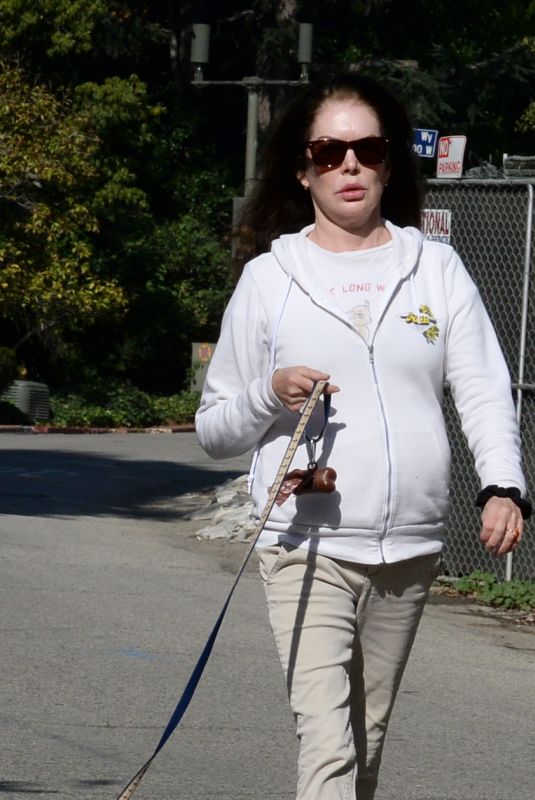 LARA FLYNN BOYLE Out with Her Dog in Los Angeles 11/05/2021