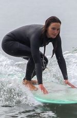 LEIGHTON MEESTER in Wetsuit Out Surfing in Malibu 11/10/2021