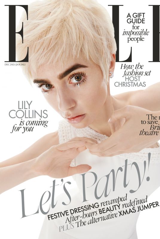 LILY COLLINS for Elle Magazine, UK December 2021/January 2022
