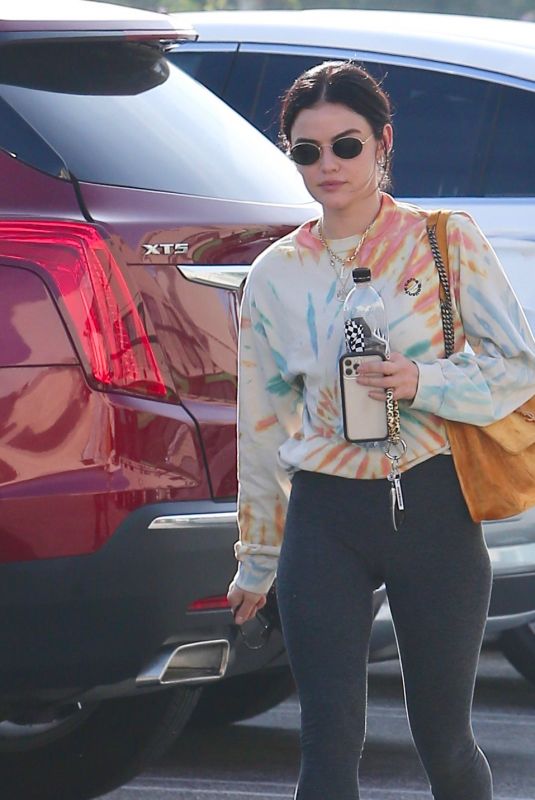 LUCY HALE at a Nail Salon in Studio City 11/16/2021