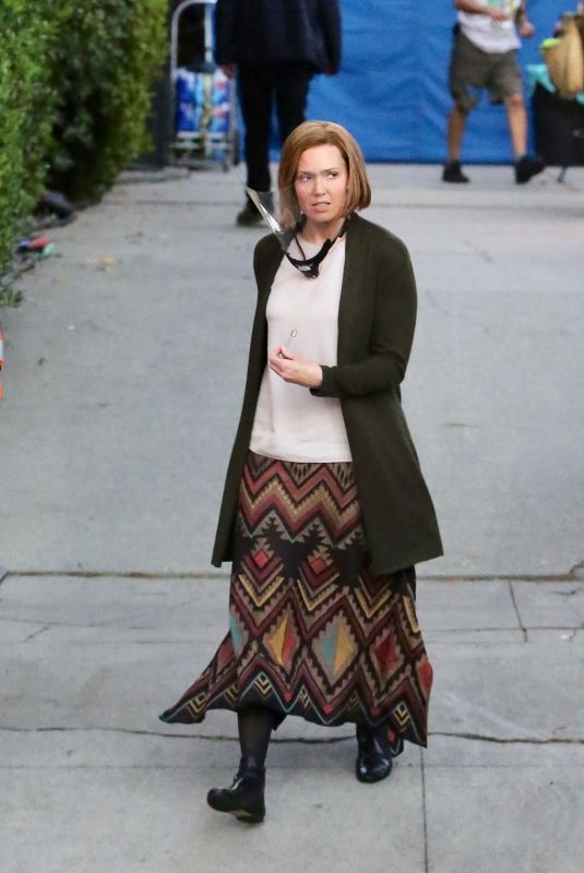 MANDY MOORE on the Set of This is Us in Los Angeles 10/29/2021
