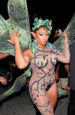 MEGAN THEE STALLION Arrives at Her Halloween Party in West Hollywood 10/31/2021