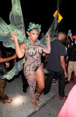 MEGAN THEE STALLION Arrives at Her Halloween Party in West Hollywood 10/31/2021