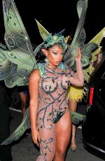 MEGAN THEE STALLION Arrives at Her Halloween Party in West Hollywood 10/31/2021