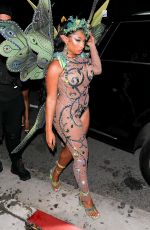MEGAN THEE STALLION Arrives at Her Halloween Party in West Hollywood 10/31/2021