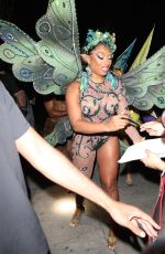 MEGAN THEE STALLION Arrives at Her Halloween Party in West Hollywood 10/31/2021
