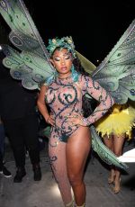 MEGAN THEE STALLION Arrives at Her Halloween Party in West Hollywood 10/31/2021