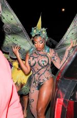 MEGAN THEE STALLION Arrives at Her Halloween Party in West Hollywood 10/31/2021