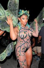 MEGAN THEE STALLION Arrives at Her Halloween Party in West Hollywood 10/31/2021