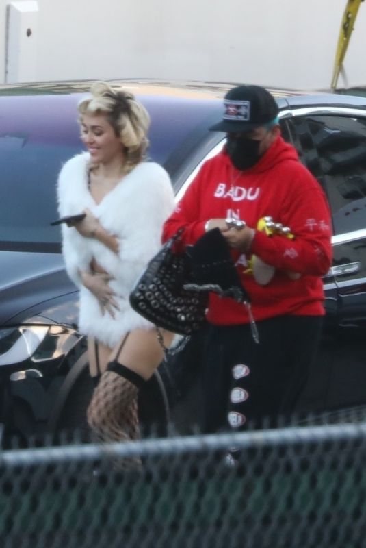 MILEY CYRUS Heading to Shoot a Video in Hollywood 11/10/2021