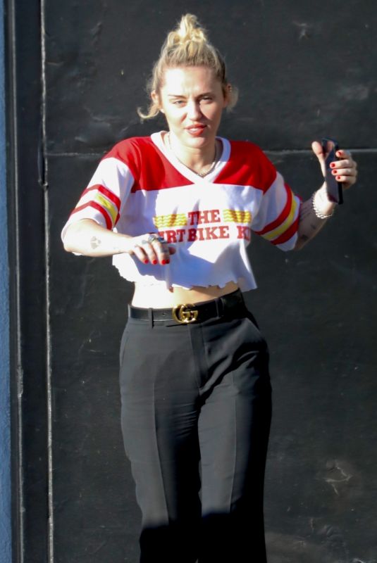 MILEY CYRUS Leaves a Hair Salon in West Hollywood 11/11/2021
