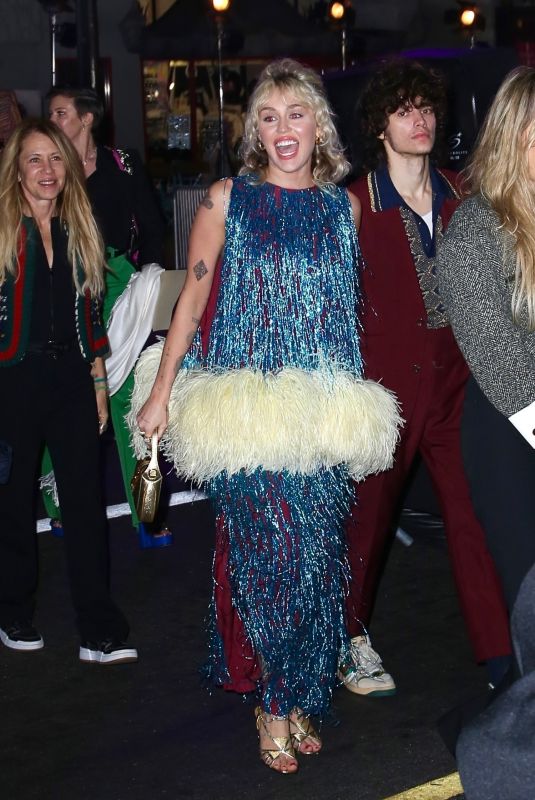MILEY CYRUS Leaves Gucci Fashion Show in Hollywood 11/02/201