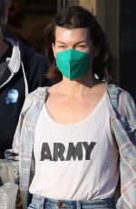 MILLA JOVOVICH Out Shopping in Los Feliz 11/22/2021