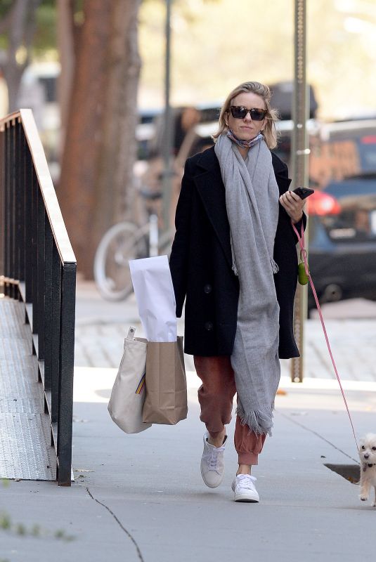 NAOMI WATTS Out with Her Dog in New York 11/07/2021