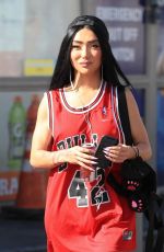 NIKITA DRAGUN in Chicago Bulls Jersey Out in Hollywood 11/05/2021