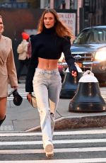 NINA AGDAL in Ripped Denim Out in New York 11/14/2021