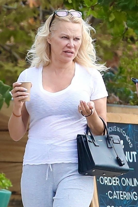 PAMELA ANDERSON Out for Coffee in Malibu 11/09/2021