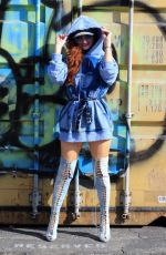 PHOEBE PRICE Poses with a Graffiti Background in Los Angeles 11/09/2021